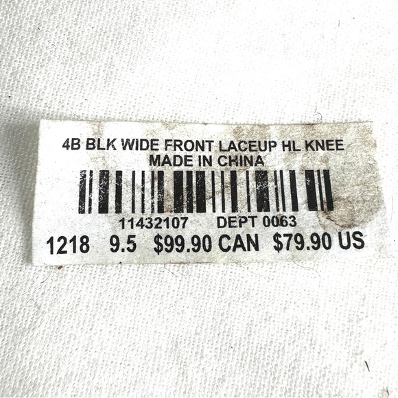 Torrid Wide Calf Women Size 9.5 Black Faux Leather Boot Knee High Lace up Zip - Picture 11 of 11